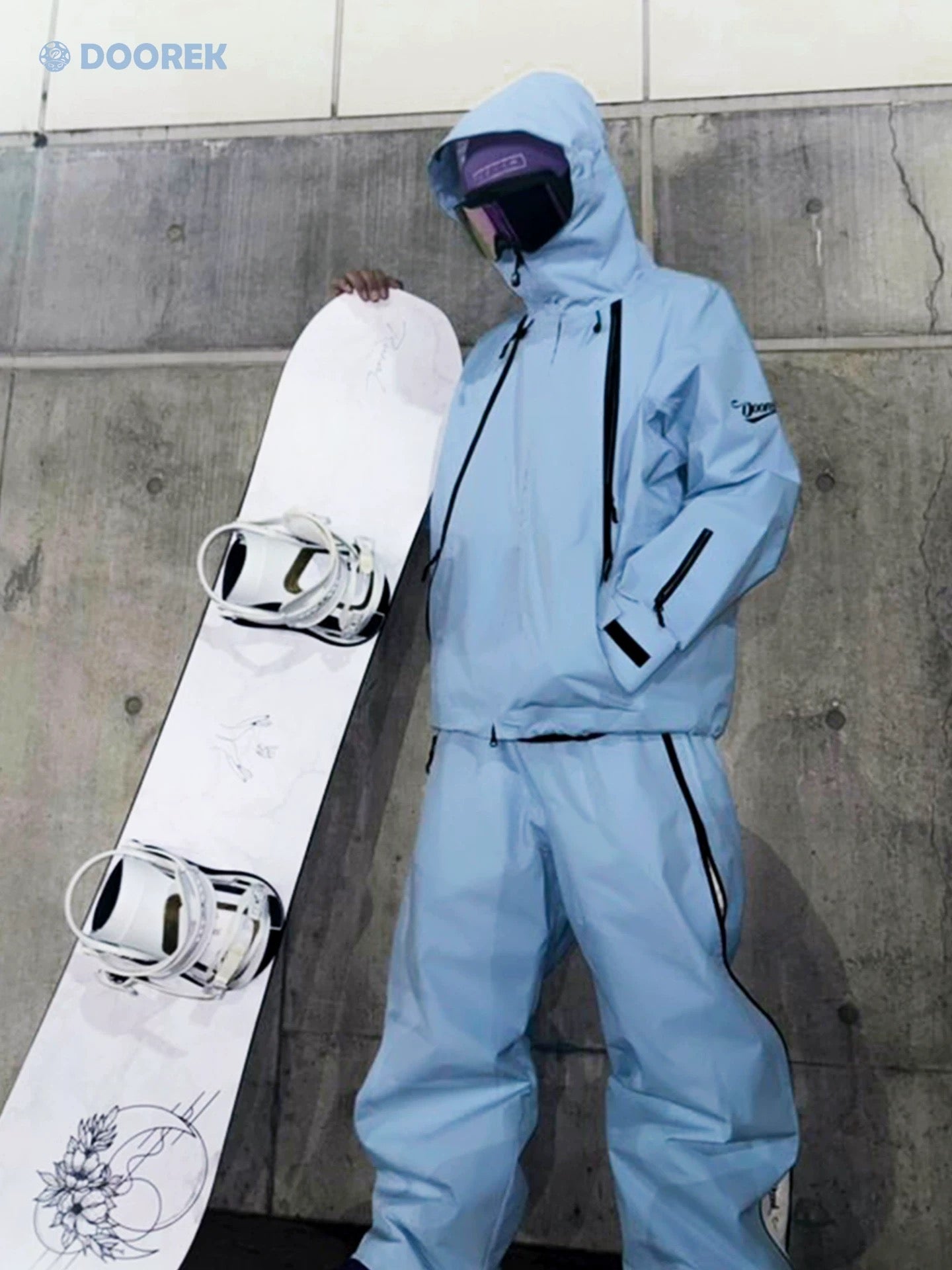 Unisex Doorek-3L Shell Snowboard Jacket and Pants Set Purple