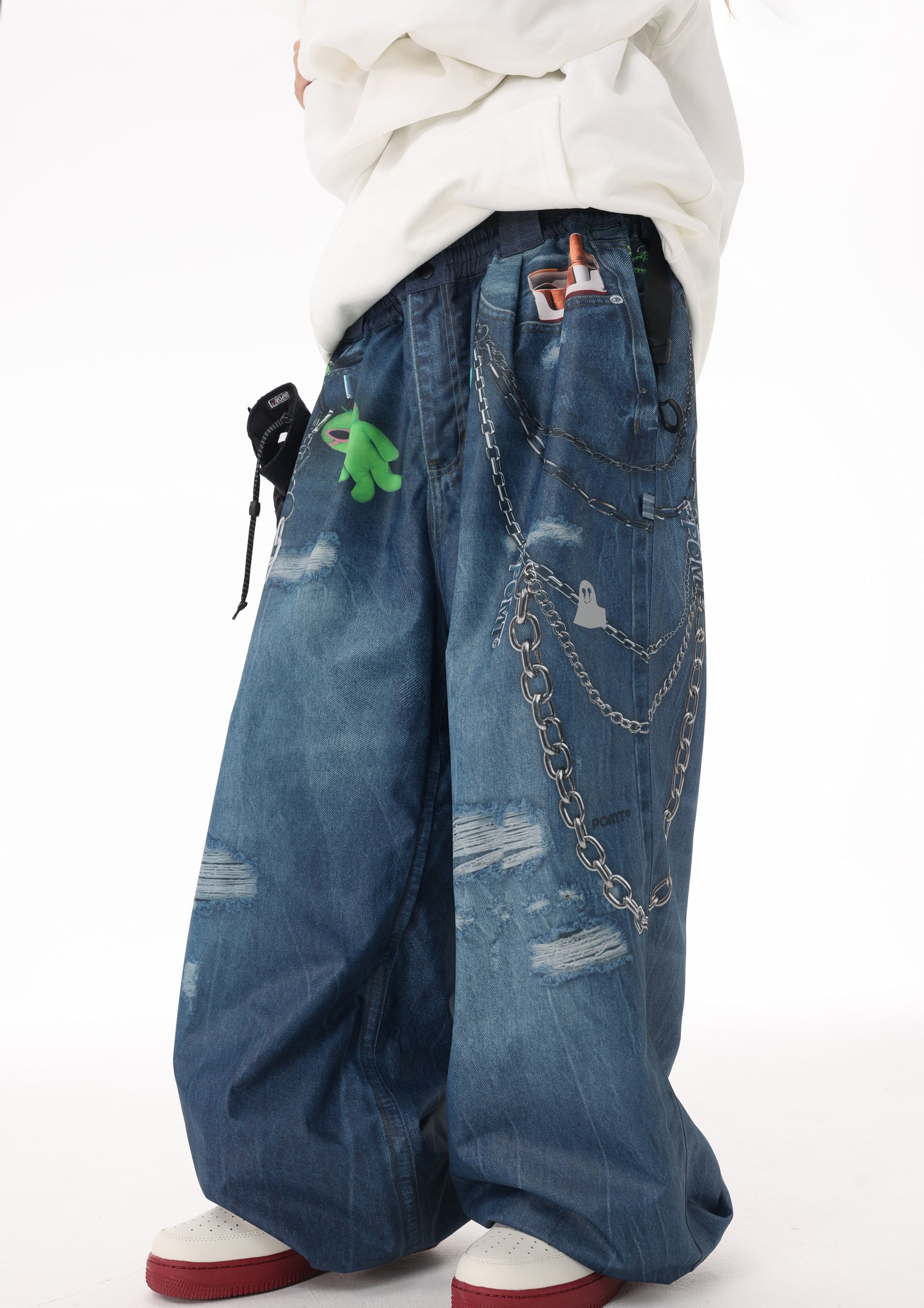 Unisex POMT-Denim Style Baggy Snow Pants