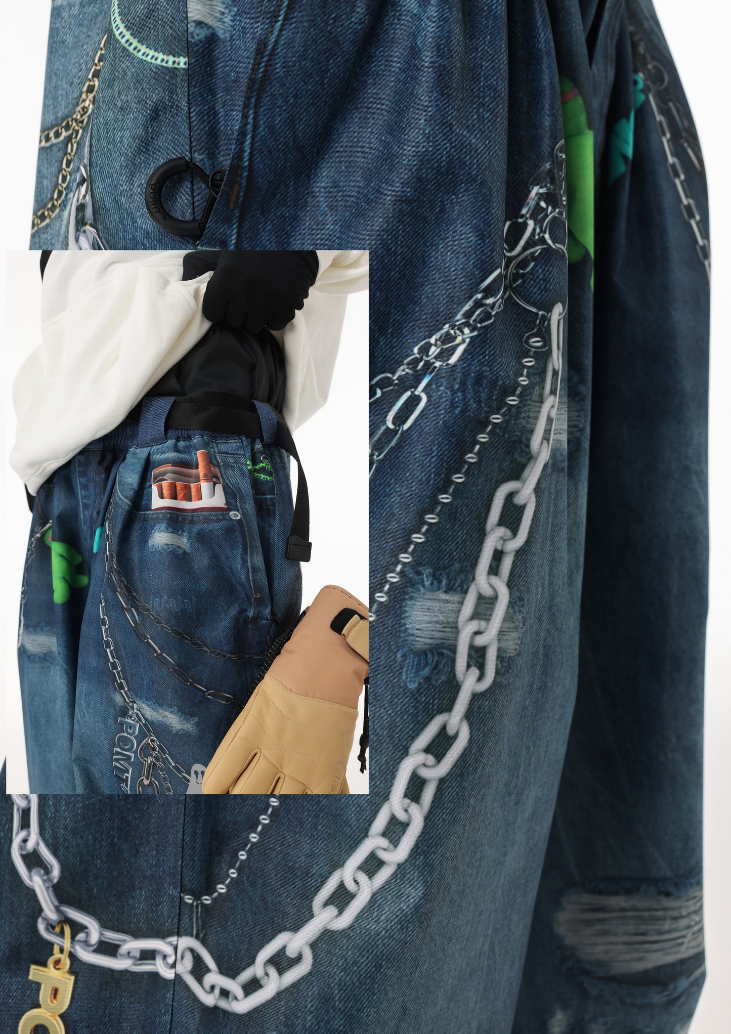Unisex POMT-Denim Style Baggy Snow Pants