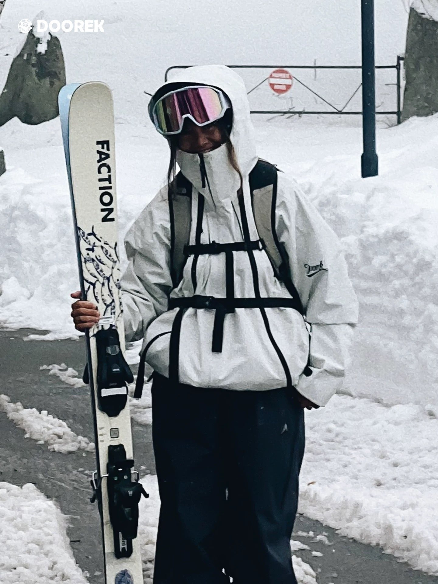 Unisex Doorek-3L Shell Snowboard Jacket and Pants Set Pink