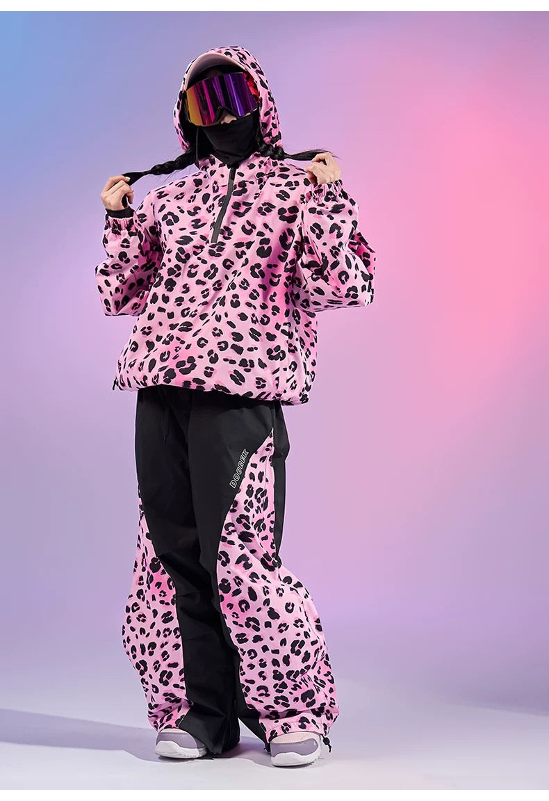 Unisex Doorek-Pink Leopard Ski/Snowboard Jacket