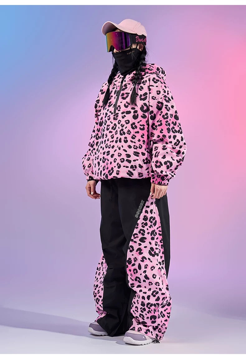 Unisex Doorek-Pink Leopard Ski/Snowboard Jacket