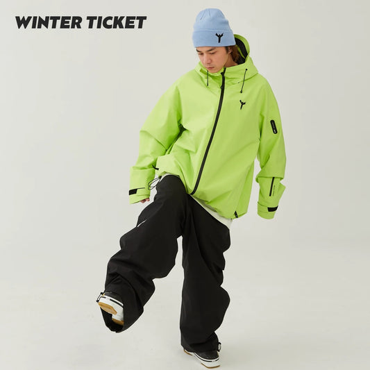 Unisex Winter Ticket-Oversized Snow Shell Jacket