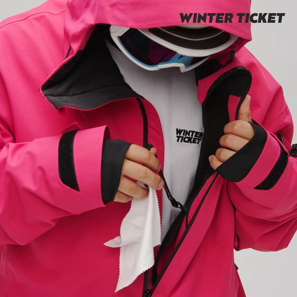 Unisex Winter Ticket-Oversized Snow Shell Jacket