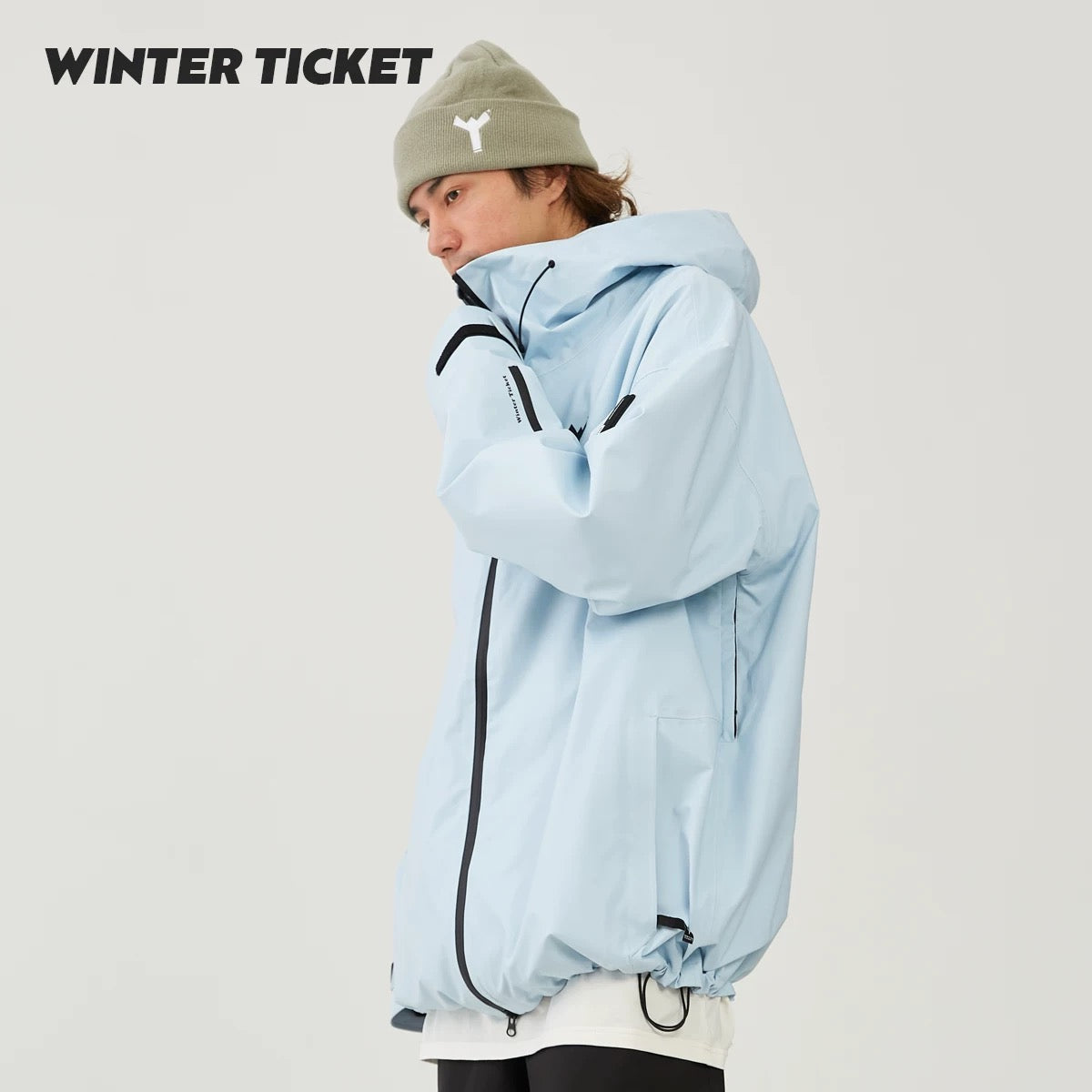 Unisex Winter Ticket-Oversized Snow Shell Jacket
